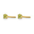 14k Madi K 3mm Peridot Earrings - Birthstone Company