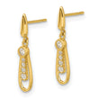 14k Madi K Polished CZ Fancy Post Dangle Earrings - Birthstone Company
