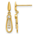 14k Madi K Polished CZ Fancy Post Dangle Earrings - Birthstone Company