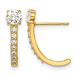 14k Madi K Polished CZ Post J-Hoop Earrings - Birthstone Company