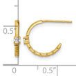 14k Madi K Polished CZ Link Post Hoop Earrings - Birthstone Company