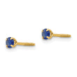 14K Gold Sapphire Birthstone Stud Earrings with Polished Finish