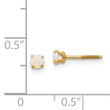 14K Gold Natural Opal Stud Earrings with Polished Finish & Screw Back