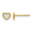 14K Polished Mother of Pearl Heart Post Earrings - Birthstone Company