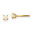 14K Gold Natural Opal Stud Earrings with Polished Finish & Screw Back