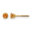 14k Madi K 3mm Citrine Birthstone Earrings - Birthstone Company