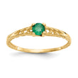 14k Madi K 3mm Emerald Birthstone Baby Ring