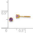 14K Gold Amethyst Birthstone Stud Earrings Polished, Nickel-Free, February
