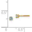 14K Gold Aquamarine Birthstone Stud Earrings March, Nickel-Free, Polished