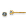 14K Gold Madi K 3mm Imitation Alexandrite Birthstone Stud Earrings Polished, Nickel-Free