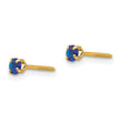 14K Gold Sapphire Birthstone Stud Earrings with Polished Finish September