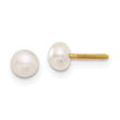 14K Gold Freshwater Pearl Screwback Earrings Polished, Nickel-Free Elegance