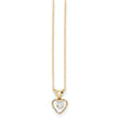 14K Gold Heart Necklace with White Zircon Birthstone Charm