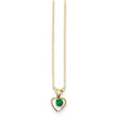 14K Gold Emerald Heart Birthstone Necklace Elegant May Gift