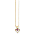 14K Gold Rhodolite Garnet Heart Necklace June Birthstone Elegance