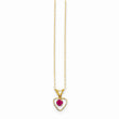 14K Gold Ruby Heart Birthstone Necklace Elegant July Gift