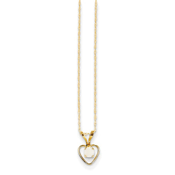 14K Gold Opal Heart Necklace with Natural Phenomena Stone