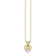 14K Gold Citrine Heart Necklace November Birthstone Elegance