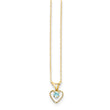 14K Gold Blue Zircon Heart Birthstone Necklace Elegant December Gift