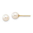 14K Yellow Gold Freshwater Pearl Earrings with Polished Finish Elegant & Nickel Free