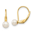 14K Gold Freshwater Pearl Leverback Earrings Polished Elegance
