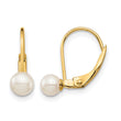 14K Gold Freshwater Pearl Leverback Earrings Polished Elegance - Birthstone Company