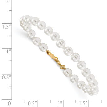 14k Madi K 4.5mm-5.5mm Imitation Shell Pearl Bracelet - Birthstone Company