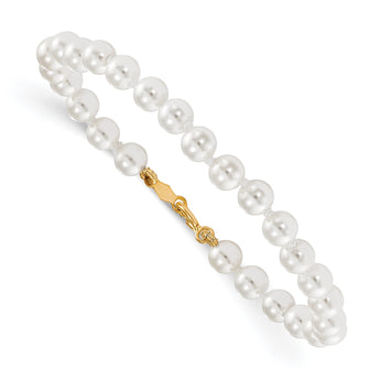 14k Madi K 4.5mm-5.5mm Imitation Shell Pearl Bracelet - Birthstone Company