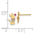 14k Yellow & Rose Gold Madi K CZ Children's Reindeer Post Earrings