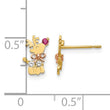 14k Yellow & Rose Gold Madi K CZ Children's Reindeer Post Earrings - Birthstone Company