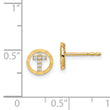 14k Madi K CZ Diamond-Cut Circle Cross Post Earrings