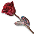 Burgundy Lacquer Dipped Copper Trimmed Real Rose - Sophia Jewelers