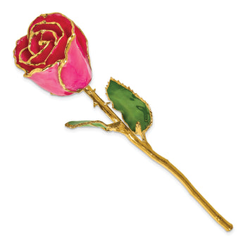 Lacquer Dipped Gold Trim October Birthstone Tourmaline Rose - Sophia Jewelers