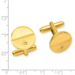 Gold-Plated Diamond Polished & Satin Cuff Links by Kelly Waters - Birthstone Company