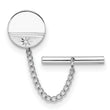 Kelly Waters Rhodium-plated .01 Ct. Diamond Polished and Satin Round Tie Tac with Safety Chain