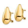 14k Polished Teardrop Omega Back Post Earrings