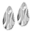 14k White Gold Polished Hammered Oval Earring Jackets - Birthstone Company