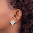 14k White Gold Polished Hammered Square Earring Jackets - Birthstone Company