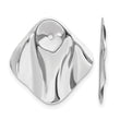 14k White Gold Polished Hammered Square Earring Jackets - Birthstone Company