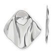 14k White Gold Polished Hammered Square Earring Jackets