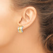 14k with Rhodium Omega Clip Non-pierced Earrings