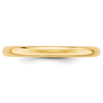 14k Yellow Gold 2.5mm Half Round Wedding Band Size 4