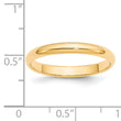 14k Yellow Gold 3mm Half-Round Wedding Band Size 4