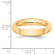 14k Yellow Gold 4mm Half-Round Wedding Band Size 4