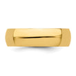 14k Yellow Gold 6mm Half Round Wedding Band Size 14