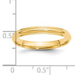 14k Yellow Gold 3mm Half Round with Edge Wedding Band Size 4