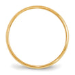 14k Yellow Gold 2mm Lightweight Half Round Wedding Band Size 4