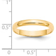 14k Yellow Gold 3mm Lightweight Half Round Wedding Band Size 4