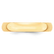 14k Yellow Gold 4mm Lightweight Half Round Wedding Band Size 4