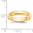 14k Yellow Gold 4mm Lightweight Half Round Wedding Band Size 4